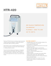 Thumbnail of document Data Sheet - HTR-420 Dry Block Temperature Calibrator